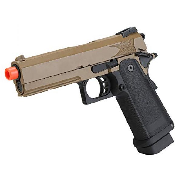 BULLDOG AIRSOFT Airsoft Pistol 6 Airsoft HI-CAPA 4.3 Desert Green Gas Pistol with Free Speed Loader BBS and Gun Case [Airsoft Blowback]