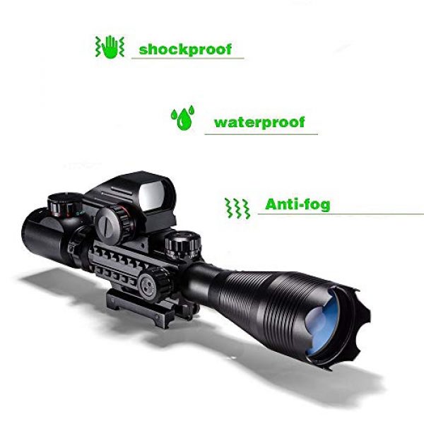 XOPin Rifle Scope 6 Rifle Scope Hunting Combo 4-16x50EG Dual Illuminated with Laser sight 4 Holographic Reticle Red/Green Dot for Weaver/Rail Mount