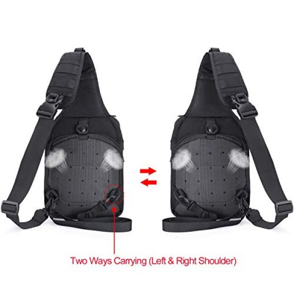 MOSISO Tactical Backpack 4 MOSISO Tactical Backpack, One Shoulder Slingbag Military Army Assault Molle Rucksack Everyday Carrying Daypack with USA Flag Patch for Outdoor Sports Hiking Hunting Fishing Camping Training, Black