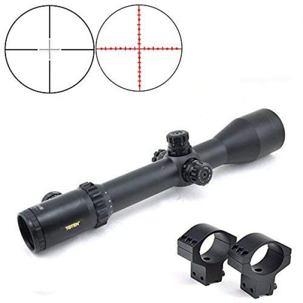 TOTEN Rifle Scope 2 TOTEN Rifle Scope 2-24X50QZ Frist Focal Plane FFP Gun Scope with 11 mm Dovetail Mouting Rings for Viewing