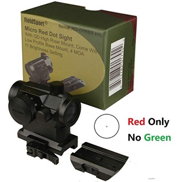 DB TAC INC Rifle Scope 2 DB TAC Quick Release Micro Red Dot Sight with an Extra Low Profile Base