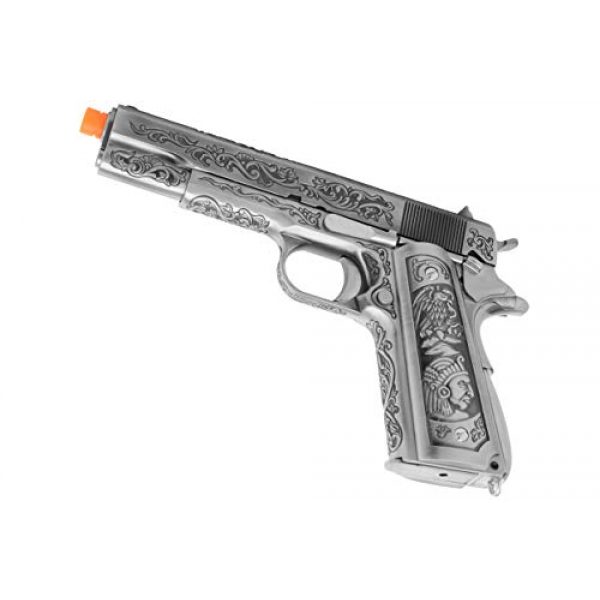 Lancer Tactical Airsoft Pistol 6 Lancer Tactical WE Full Metal Airsoft Gas Blowback Floral Pattern Pistol 1911 Silver