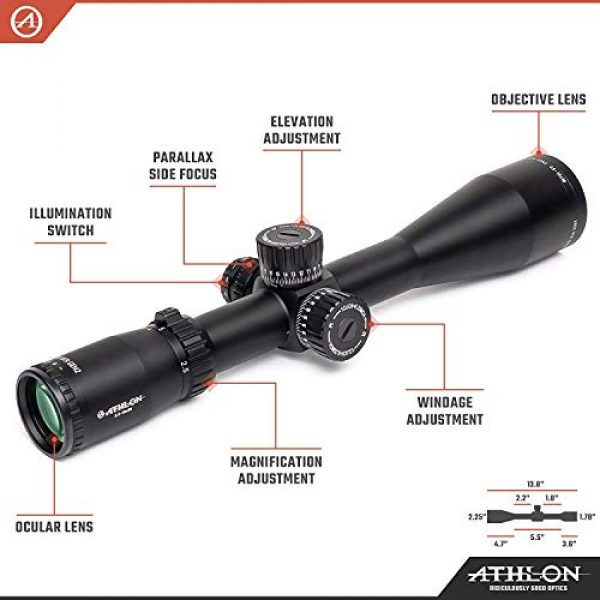 Wearable4U Rifle Scope 2 Athlon Optics Ares BTR 2.5-15x50 Direct Dial, Side Focus, 30mm Riflescope with Included Extra Battery CR2032 and Wearable4U Lens Cleaning Pen and Lens Cleaning Cloth Bundle
