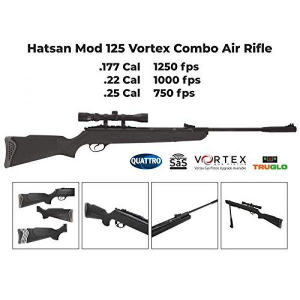 Wearable4U Air Rifle 4 Wearable4U Hatsan Mod 125 Air Rifle Combo Vortex .177 Cal 100x Paper Targets and 500x .177cal Lead Pellets Bundle