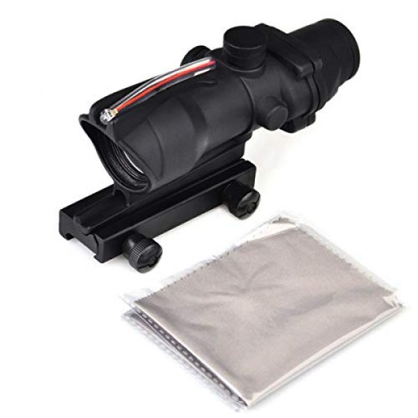 DCJWCUAK Rifle Scope 5 DCJWCUAK ACOG Chevron Reticle Red Fiber 4x32 Magnification Rifle Scope