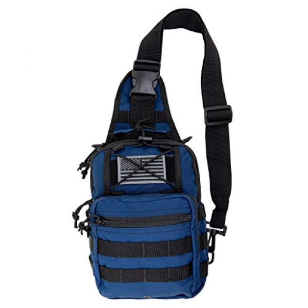 LINE2design Tactical Backpack 1 LINE2design First Aid Sling Backpack - EMS Equipment Emergency Medical Supplies Tactical Range Shoulder Molle Bag - Heavy Duty Sports Outdoor Rescue Pack - Perfect for Camping Hiking Trekking - Navy