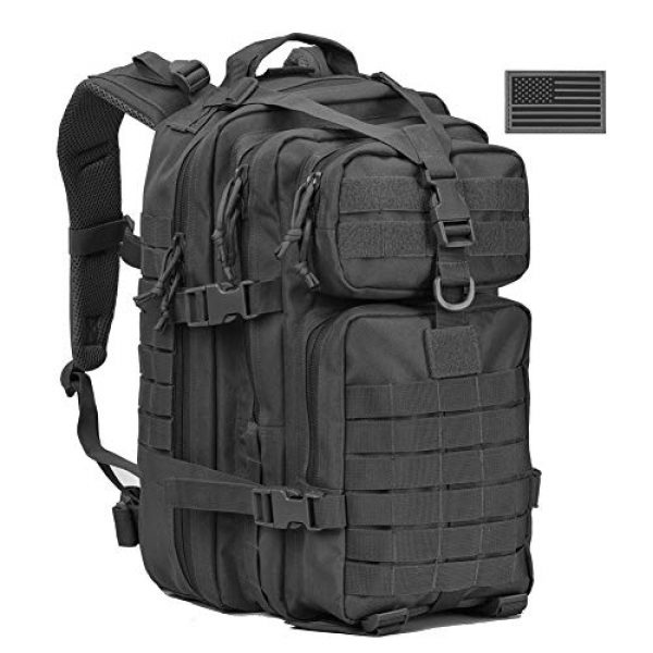 REEBOW GEAR Tactical Backpack 1 REEBOW G Military Tactical Backpack,Small Molle Assault Pack Army Bug Bag Backpacks Rucksack Daypack with Tactical US Flag Patch Black