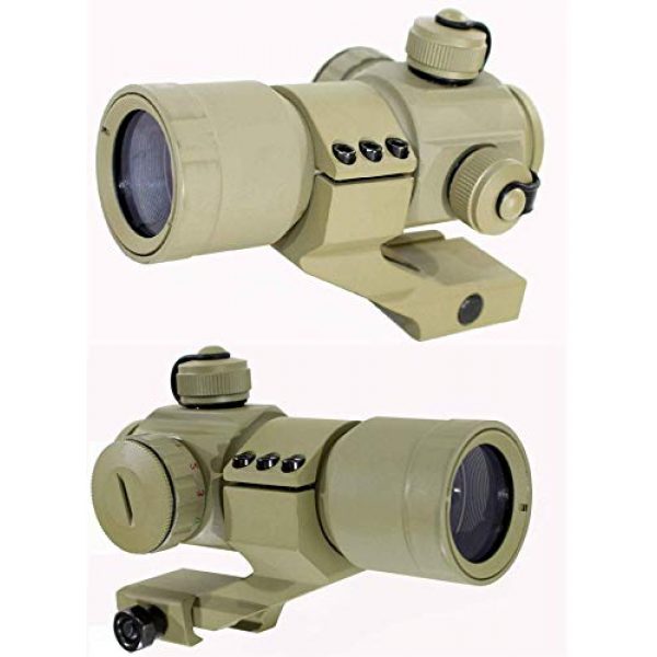 Ahlmanstr Rifle Scope 3 Ahlmanstr Micro Rifle Scope 1x30 Blue Green Red Dot Sight with Cantilever Mount Fits Weaver Rails for Hunting Shooting Range Outdoors Tan Color