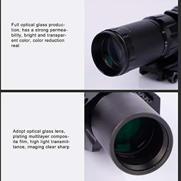 DONGYUCHUN Rifle Scope 2 DONGYUCHUN Sight Holographic Sight 1.5-4/30 Comes with Guide Rail Bracket Sight, red and Green Lights Alternate