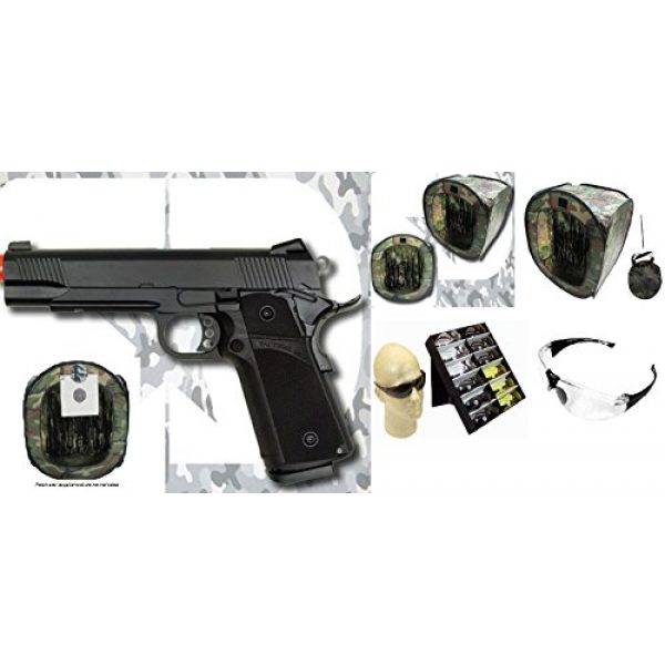 KJW Airsoft Pistol 1 gbb-614 - KJW full metal semi auto gas blowback pistol with free target trip tent and safety shooting glasses(Airsoft Gun)