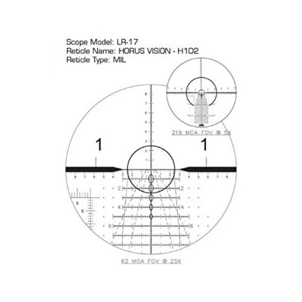 U.S. Optics Rifle Scope 5 US Optics B17H102 3.2-17 x 50 mm Scope with Horus H102 Reticle, Black, Left/Right