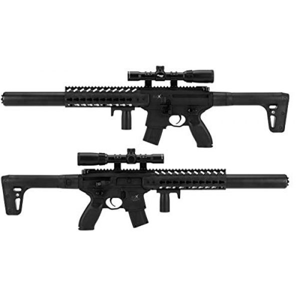 Sig Sauer Air Rifle 3 Sig Sauer MCX .177 Cal CO2 Powered 1-4x24mm Scope Air Rifle (30 Rounds), Black, one size