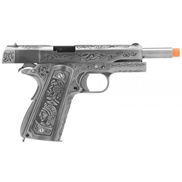 Lancer Tactical Airsoft Pistol 3 Lancer Tactical WE Full Metal Airsoft Gas Blowback Floral Pattern Pistol 1911 Silver