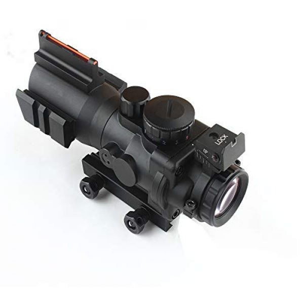 HONESTILL Rifle Scope 3 HONESTILL 4x32 Tactical Rifle Scope Red Dot Sight 20mm Dovetail Reflex Optics Scope with Fiber Optic Sight