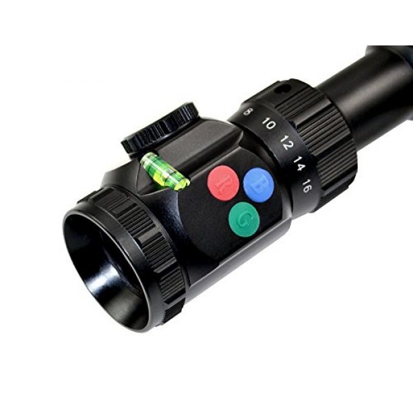 Presma Rifle Scope 4 Presma 4-16X50 Precision Hunting Rifle Scope with Crystal Clear RXR and Easy to Use Range Estimation and Red, Green and Blue Illuminated Mil-Dot Reticle,