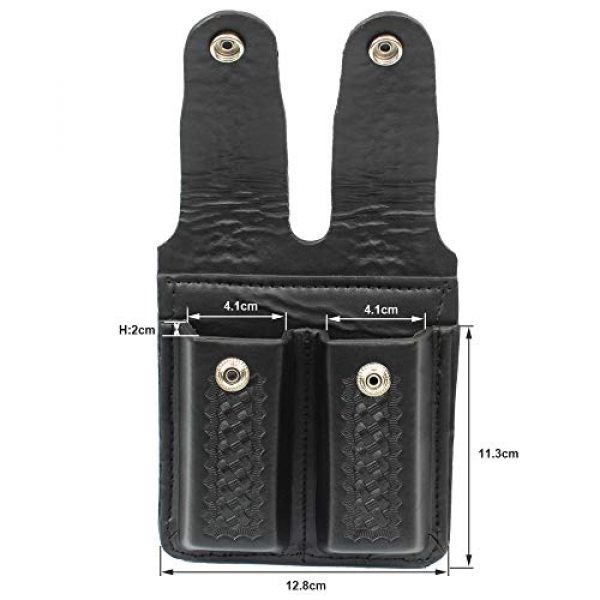 ROCOTACTICAL Tactical Pouch 3 ROCOTACTICAL Basketweave Double Magazine Pouch, Snap Double Handgun Double Mag Pouch, for 2.25" Duty Belts, Fits Glock 17, Belt Loop