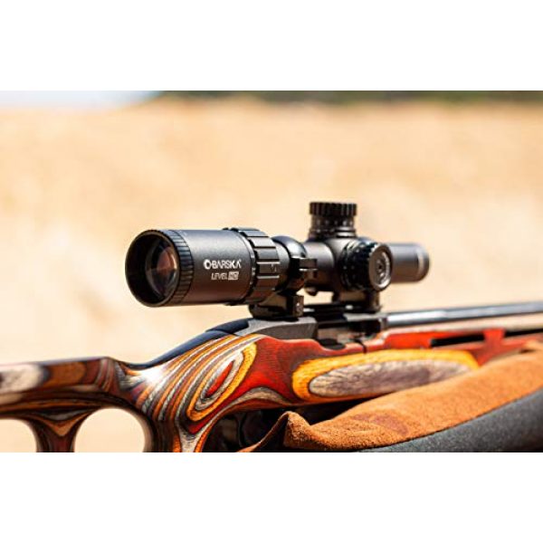 BARSKA Rifle Scope 6 BARSKA Level HD 1-4x24mm Level HD Riflex, 40mm, Black (AC12798)