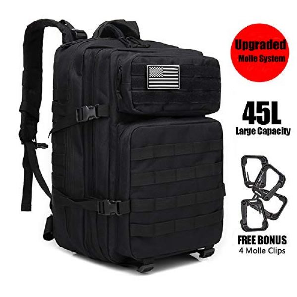 Brainzon Tactical Backpack 6 45L Military Tactical Backpack Large 3 Day Assault Pack Army Molle Bug Out Bag Backpacks Waterproof Rucksacks Daypack