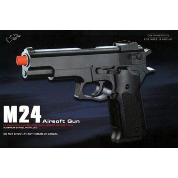 Double Eagle Airsoft Pistol 6 Double Eagle M24 Airsoft Spring Pistol - Powerful 300 FPS Spring Action Airsoft Gun Great Entry Level Airsoft Gun for Fun Fast Clean Inexpensive and Easily maintained