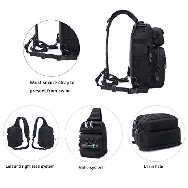 Tacticool Tactical Backpack 3 Tactical Sling Bag Pack Military Rover Shoulder Sling Backpack Molle Assault Range Bags Chest Pack Day Pack Diaper Bag