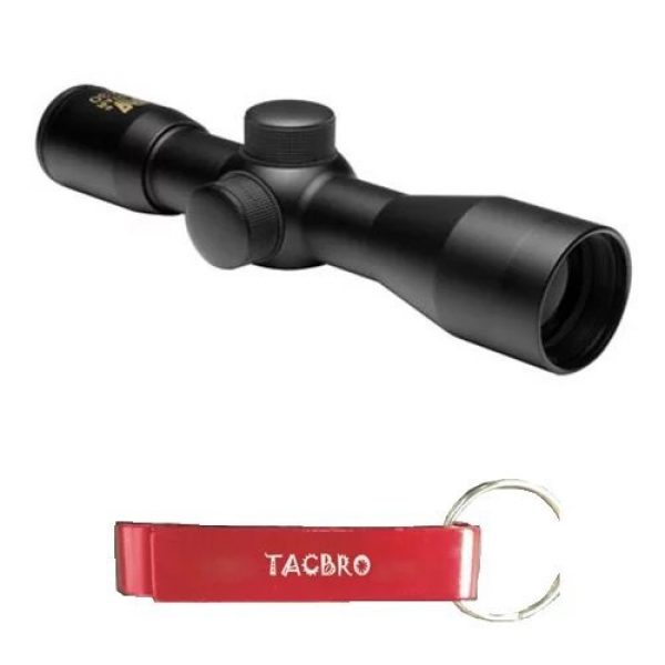 AIM Sports Rifle Scope 1 AIM Sports TACBRO 4X30 Compact Tactical Rifle Airsoft P4 Sniper Reticle Scope with One Free TACBRO Aluminum Opener(Randomly Selected Color)
