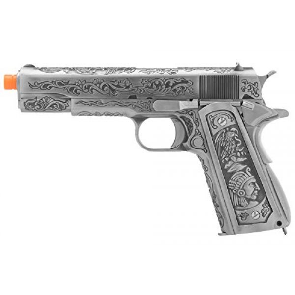 Lancer Tactical Airsoft Pistol 1 Lancer Tactical WE Full Metal Airsoft Gas Blowback Floral Pattern Pistol 1911 Silver
