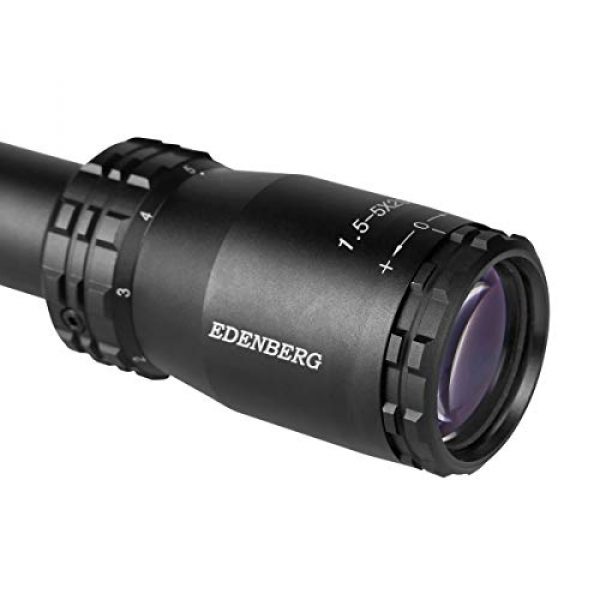 Edenberg Rifle Scope 4 Edenberg 1.5-5x20mm Duplex Crosshair Reticle 1-inch Tube Rifle Scope for Hunting and Tactical Shooting 100% Waterproof Fogproof Shockproof Construction with Wide Filed of View
