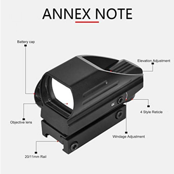 AJDGL Rifle Scope 4 AJDGL 1x22x33mm Tactical Red Dot Sight- Optical Holographic Scope with 4 Reticles Patterns Adjustable Brightness for Shooting Hunting