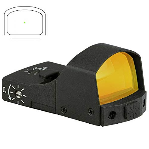 Pecawen Rifle Scope 1 Pecawen Pistol Green Dot Sight, 3 MOA Green Dot Sight Scope Open Reflex Sight Scope Compact Green Single Dot Scope with Weaver/Picatinny Mount for Outdoor