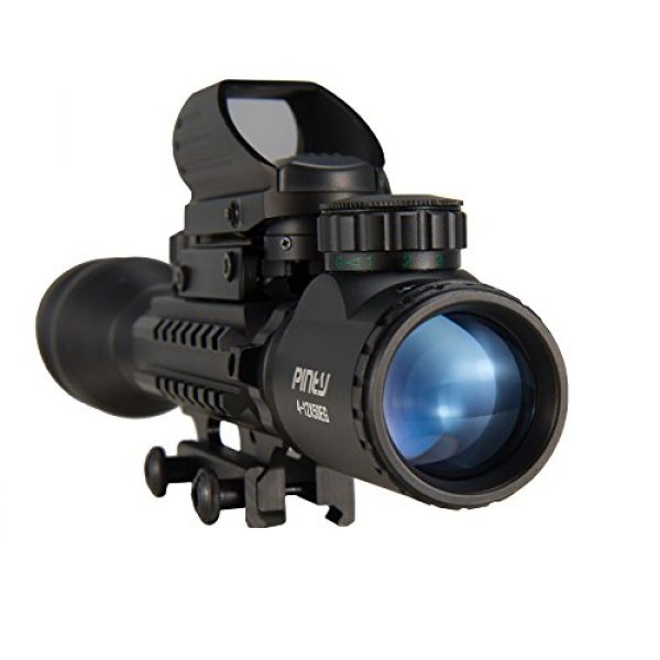 Pinty Rifle Scope 5 Pinty Rifle Scope 4-12x50EG Rangefinder Mil Dot Tactical Reticle Scope with Laser Sight and Red Dot Sight