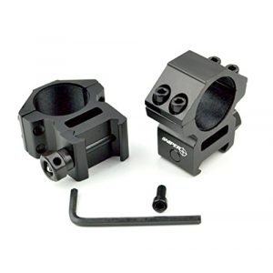 Sniper Rifle Scope Ring 1 Sniper Heavy Duty Picatinny/Weaver 1" Mid-Profile See-Thru Scope Rings, Hard Anodized, Black