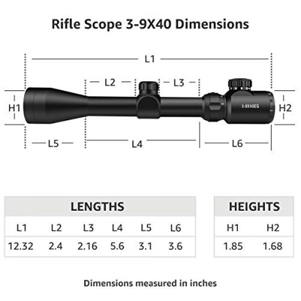 TW TWOD Rifle Scope 3 Twod 3-9x40mm Rifle Scope w/BDC Illuminated Reticle Rifle Scope