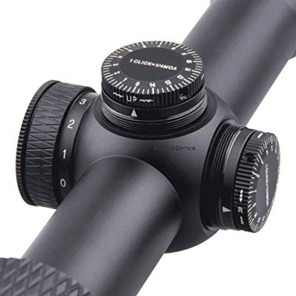 Vector Optics Rifle Scope 4 Vector Optics Matiz 3-9x50 Second Focal Plane (SFP) Tactical Riflescope with Red Dot Illuminated Reticle, 25.4mm Tube, 1/4 MOA Per Click Adjustment, Edge-to-Edge Image, Free Mount Rings, Lens Caps
