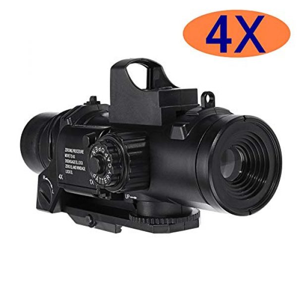 Fightsong Rifle Scope 4 Fightsong 4X Magnifier Scope Red Dot Sight Magnifier Universal for Gel Ball Blaster Toy Outdoor Camping Travel Magnifier