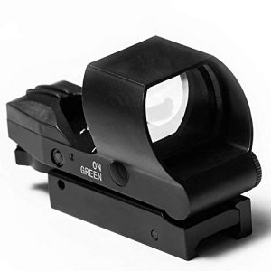 SUIYEU Rifle Scope 1 Reflex Sight | 45 Degree Offset Mount Included | Reflex Rifle Optic with 4 Reticle Patterns | Adjustable Color Settings | Red Dot Green Dot Gun Scope