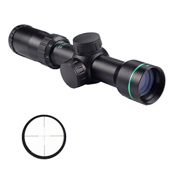 KTAIS Rifle Scope 2 KTAIS Tactical Hunting Scope 2.5-7x28 Riflescope Optical Sight Rangefinder Reticle Rifle Scope Gun Airgun Scope (Color : Black)