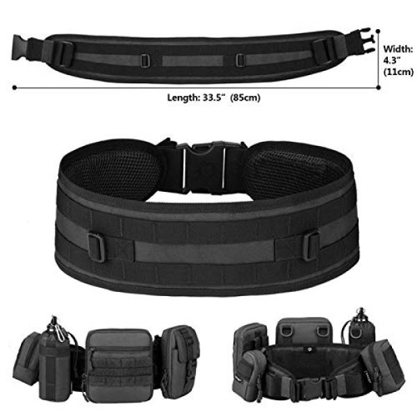 Selighting Tactical Belt 6 MOLLE Padded Patrol Belt with Waist Protection Nylon Tactical Protective Waist Belt for Combat Outdoor Airsoft Paintball