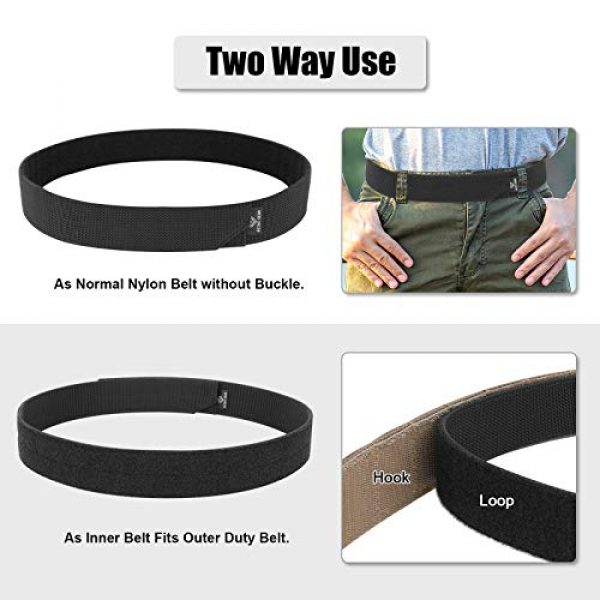 PETAC GEAR Tactical Belt 6 PETAC GEAR Inner Belt 1.75" Loop Liner Belt for Duty Belt Black