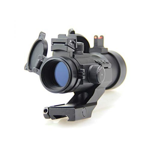 AJDGL Rifle Scope 2 AJDGL 1X30mm Tactical Red Dot Sight Scope- Rapid Ranging Reticle Fiber Optic Front Sight with Picatinny Rails for Rifle Hunting