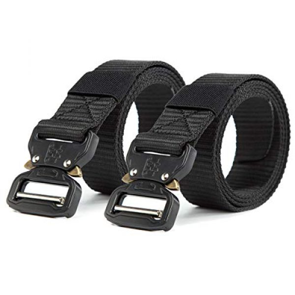 LUITON Tactical Belt 1 LUITON Military Belt Heavy Duty Tactical Waist Belt Quick-Release Metal Buckle Belts for Men Black 2 Pack