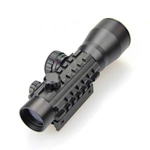 DJym Rifle Scope 1 DJym 2X30mm Red Dot Sight for Hunting Rifle Scopes, High-Definition Blue Film Red and Green Aiming Nitrogen Waterproof Anti-Fog