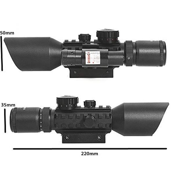Luger Rifle Scope 3 Luger Tactical 3-10x42 Rifle Scope Combo Red/Green Mil-Dot Crosshair Reticle Sight Rifle Scope