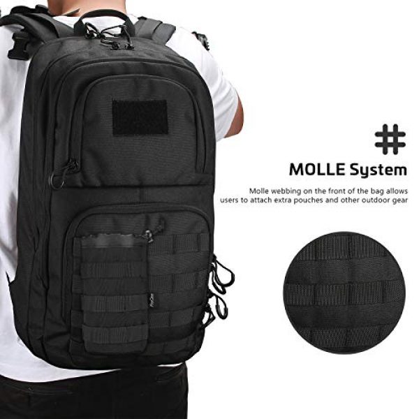 ProCase Tactical Backpack 6 ProCase Tactical Outdoor Backpack 30L with Molle Laptop Compartment Back Panel, EDC Military Outdoors Daypack Rucksacks for Men Women Travel Hiking Riding Hunting Trekking "Black, 1000D Nylon
