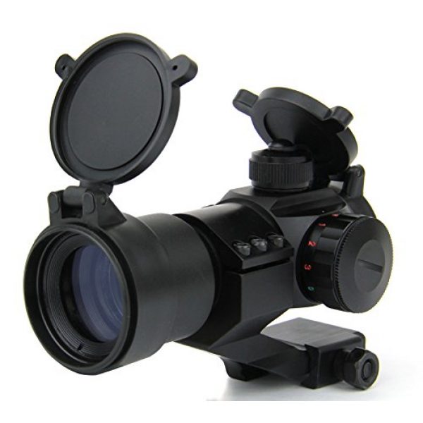 TacFire Rifle Scope 3 TacFire 1 x 30mm Tactical Dot Rifle Scope Sight with Cantilever Weaver Mount, Red/Green