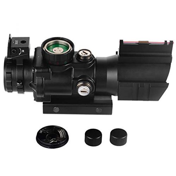 BESTSCOPE Rifle Scope 5 BESTSCOPE Rifle Scope 4x32 Red/Green/Blue Illuminated Quickly Range Reticle Scope with Top Fiber Optic Sight and Weaver Slots