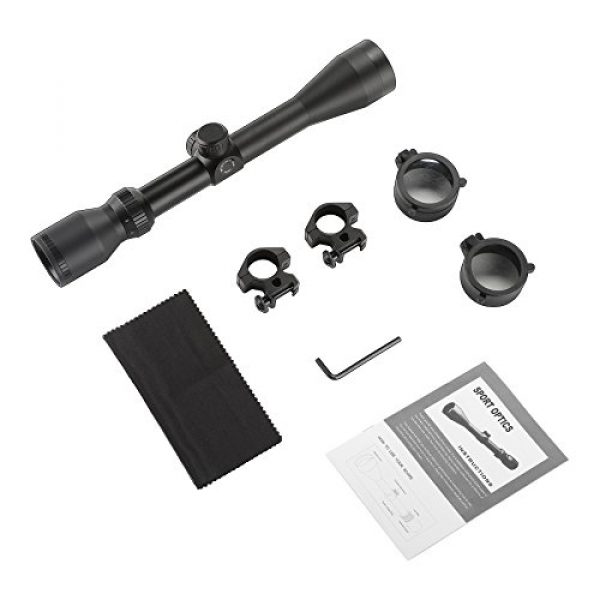 Pinty Rifle Scope 5 Pinty Pro 3-9X40 Mil-dot Tactical Rifle Scope Optical Scope for Hunting, Range Shooting, Defense with Aircraft-Grade Aluminum Alloy Tube Nitrogen Purged O-Ring Sealed for Waterproof and Fogproof