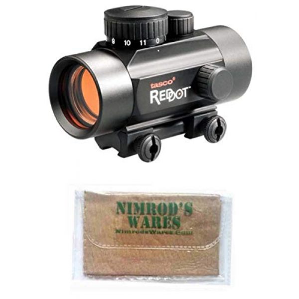 Nimrod's Wares Rifle Scope 1 Nimrod's Wares Tasco ProPoint Ruger 10/22 Red Dot Sight 1x30mm 5 MOA Bundle with Microfiber Cloth