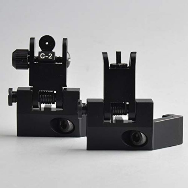 KTAIS Rifle Sight 3 KTAIS 1 Pair Tactical Front and Rear Flip Up 45 Degree Offset Rapid Backup Iron Sight Transition Gun Accessories for Hunting (Color : Black)