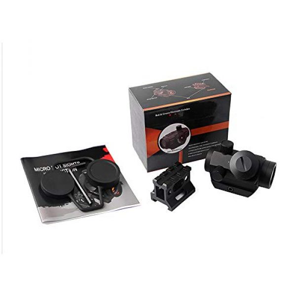 Higoo Rifle Scope 7 Higoo Mini Micro Red Dot Reflex Sight, 4 MOA Compact Red Dot Rifle Scope with 1 inch Riser Mount, 1x22mm, Black
