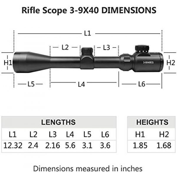 QILU Rifle Scope 4 QILU RFS-18 Tactical Rifle Scope Illuminated Optics Sight Scope Hunting Rifle Scope